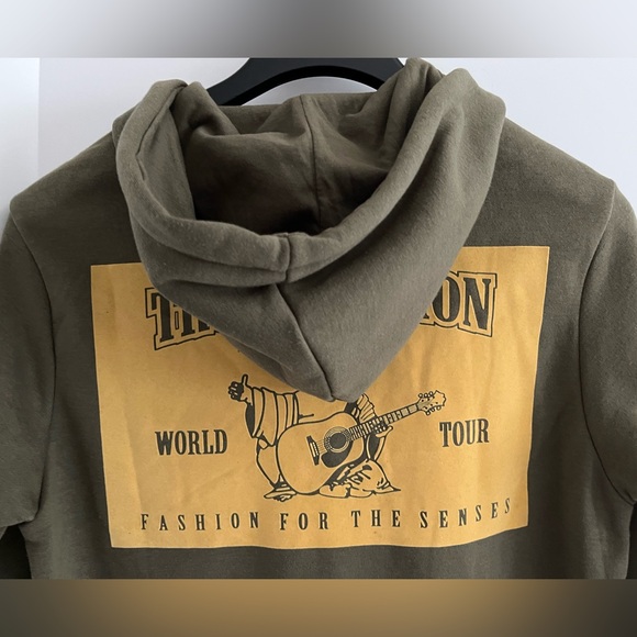 True Religion World Tour Long Slv Cotton Blend Graphic Fleeceback Fullzip Hoodie - Picture 9 of 16